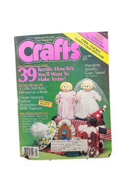 Crafts Magazine July 1985 Vintage Issue 39 How-To Projects Doll Bride & Clown